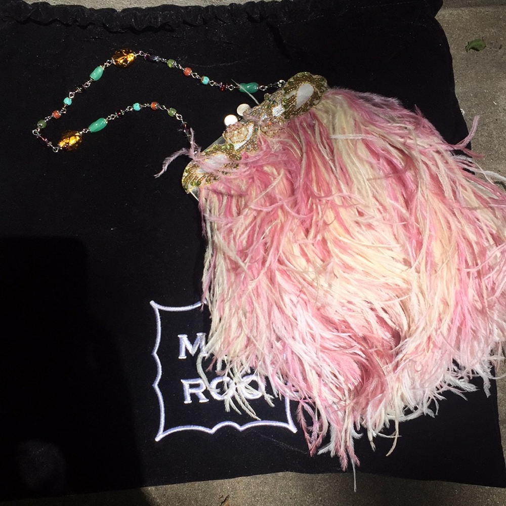 Moo Roo feather clutch/bag
